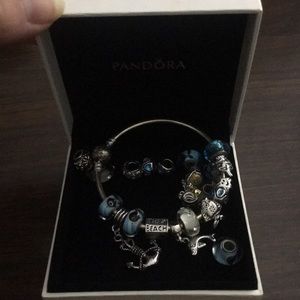 Silver pandora ocean charmed bracelet